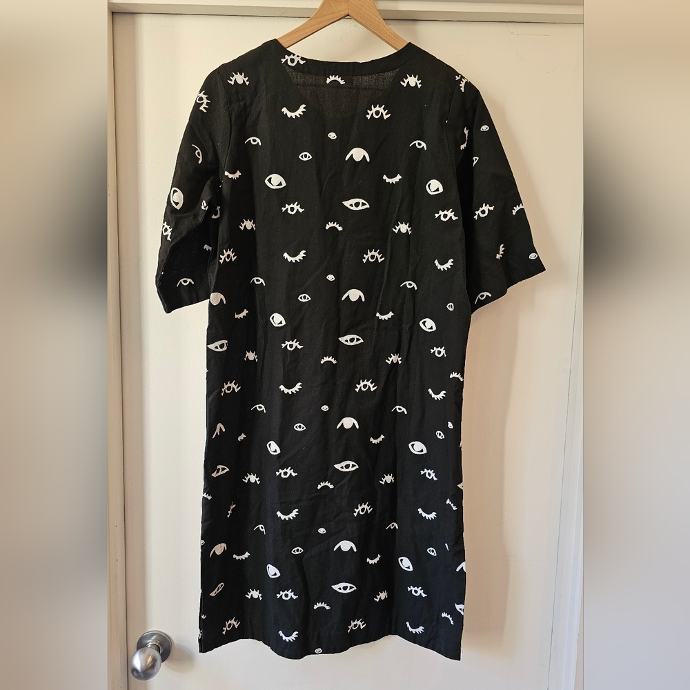 Mata Traders Cotton Dress Onyx Eyes Pattern Size S - Picture 11 of 11